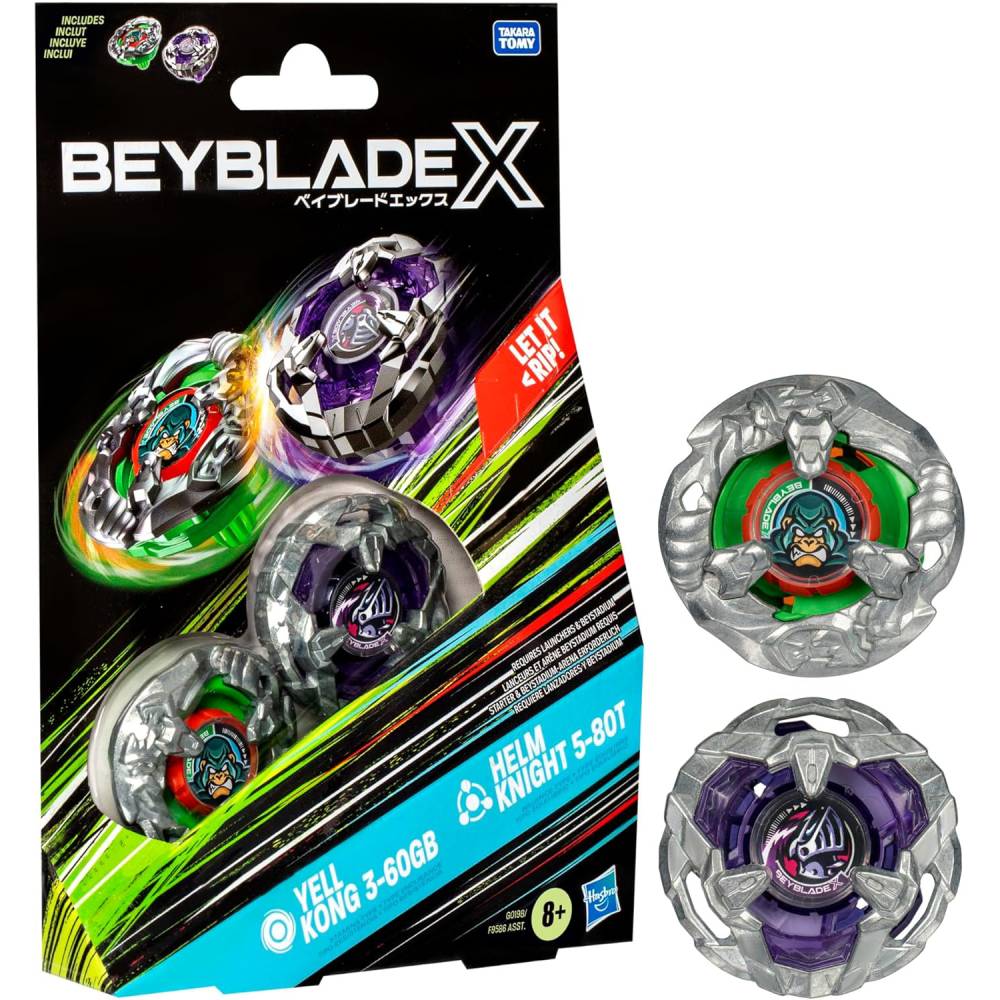 Beyblade X - Dual Pack - Yell Kong 3-60GB (Stamina) &
Helm Knight 5-80T (Balance)