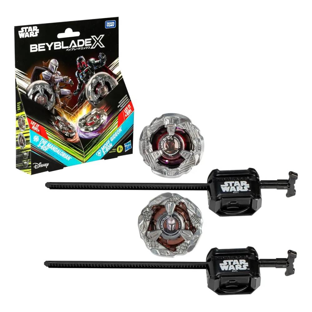 Beyblade X - Dual Pack - The Mandalorian 3-60F (Attack)
vs Moff Gideon 3-80N (Defense)